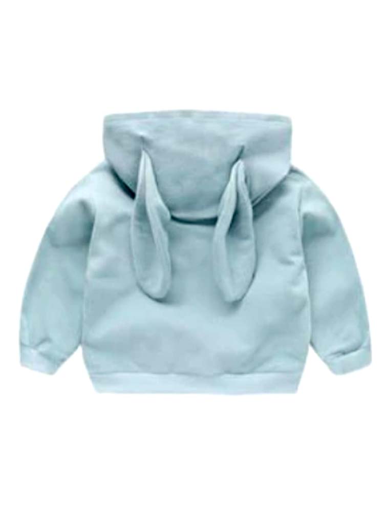 Bunny Ears Cream Hoodie - Baby Sweatshirt with Ears 6 to 9 months - Stylemykid.com