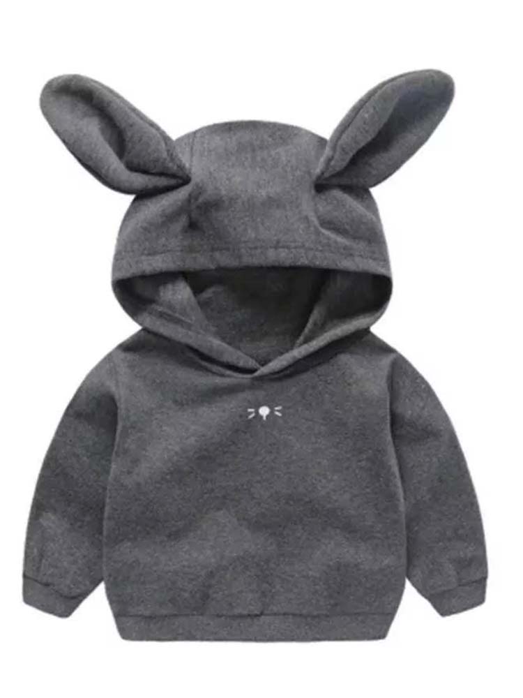 Bunny Ears Grey Hoodie - Baby and Toddler Sweatshirt with Ears - Stylemykid.com