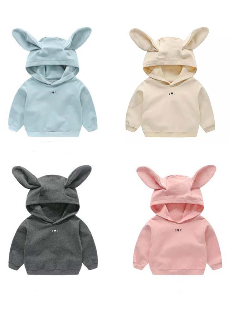 Bunny Ears Grey Hoodie - Baby and Toddler Sweatshirt with Ears - Stylemykid.com