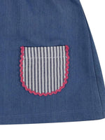 Lilly & Sid Organic - Blue and Pink New Baby Chambray Dress 0-3 months - Stylemykid.com