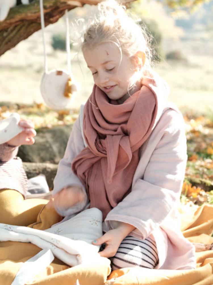 Organic Multiuse Swaddle Wrap For Baby By Fabelab - Extra Large 1.2m Clay Pink