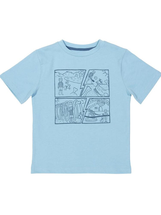 KITE Organic - Light Blue Comic Book T-shirt 2 to 5 Years - Stylemykid.com