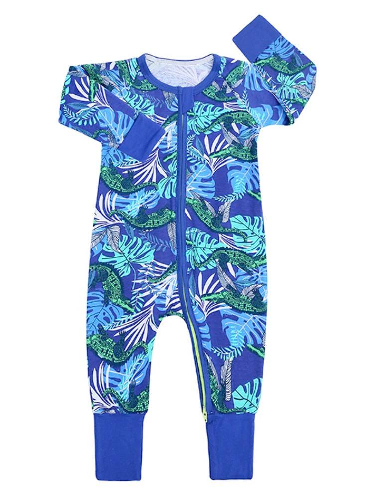 Cool Crocodile Baby Zip Sleepsuit with Hand & Feet Cuffs - Stylemykid.com