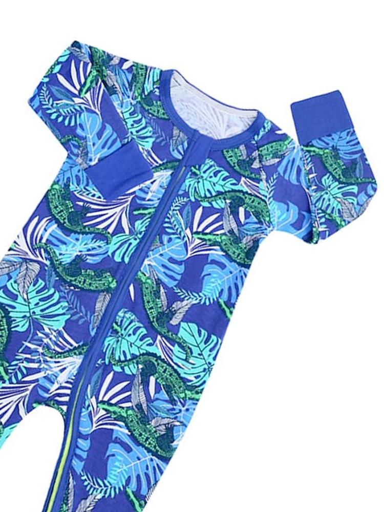 Cool Crocodile Baby Zip Sleepsuit with Hand & Feet Cuffs - Stylemykid.com