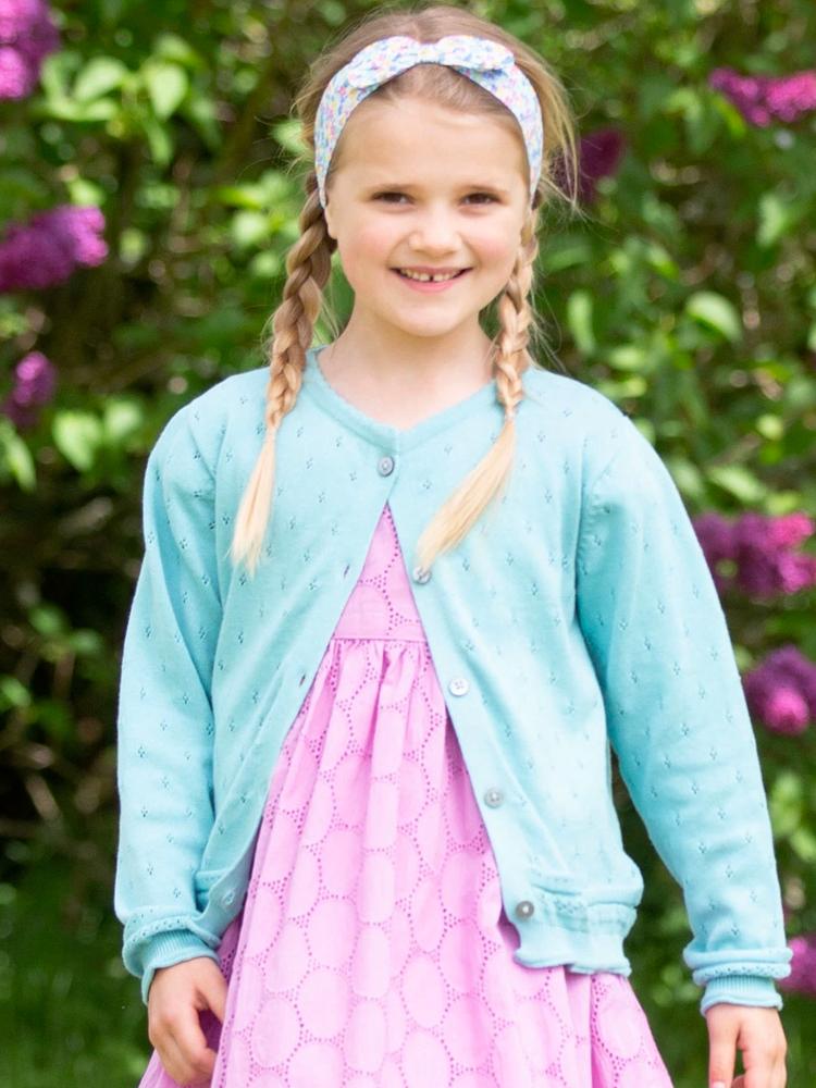 KITE Organic - Aqua Blue Cove Girls Cardigan - 3 to 4 Years - Stylemykid.com