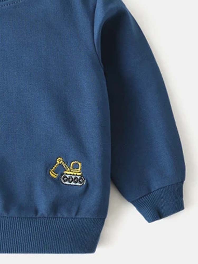 Boys Digger Sweatshirt - Blue - Stylemykid.com