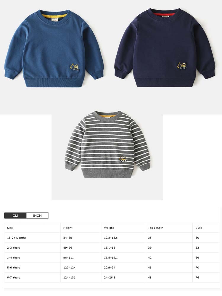 Boys Digger Sweatshirt - Navy Blue - Stylemykid.com