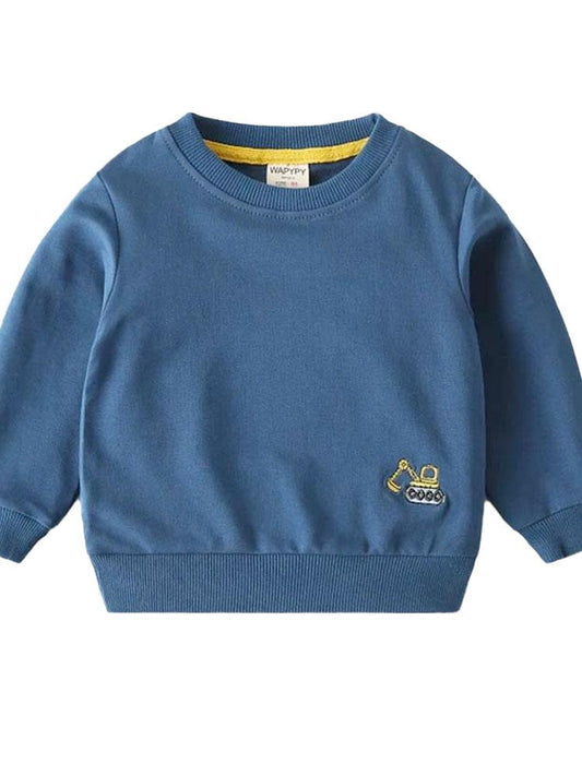 Boys Digger Sweatshirt - Blue - Stylemykid.com