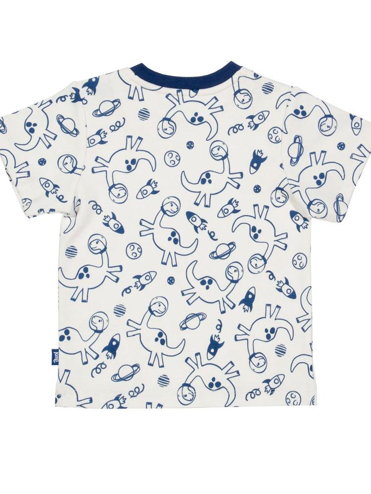 KITE Organic - Dino-Sphere T-shirt in Cream & Navy - 3 to 18 months - Stylemykid.com