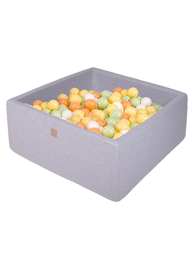 MeowBaby - Dino - Luxury Square Kids Ball Pit - Complete set with 300 Balls - 90cm Diameter (UK and Europe Only) - Stylemykid.com