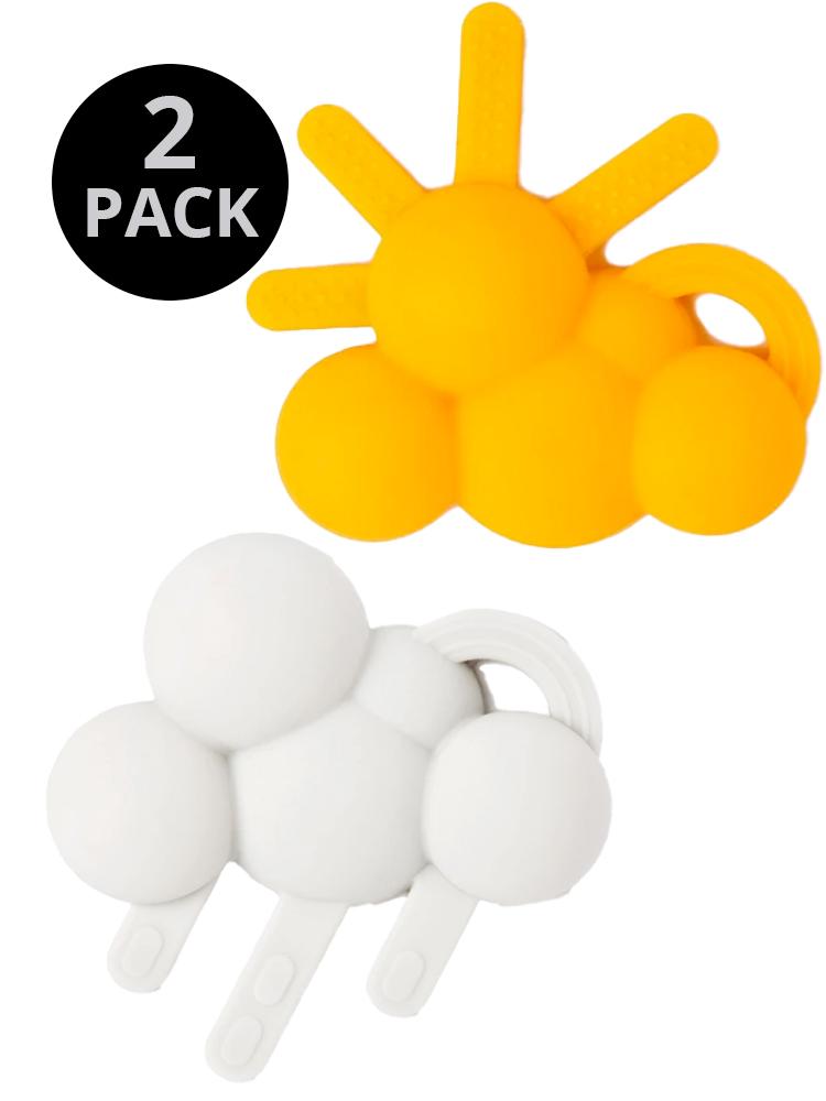 Doddle & Co - Baby Chew Teether - 2 Pack - The Chew - Hello Sunshine & Looks Like Rain - Stylemykid.com