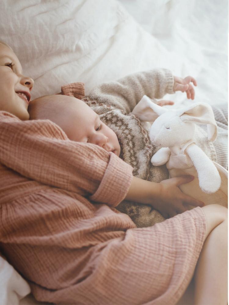Moonie DouDou Baby Comforter Cuddly Toy Bunny - Sky - Stylemykid.com