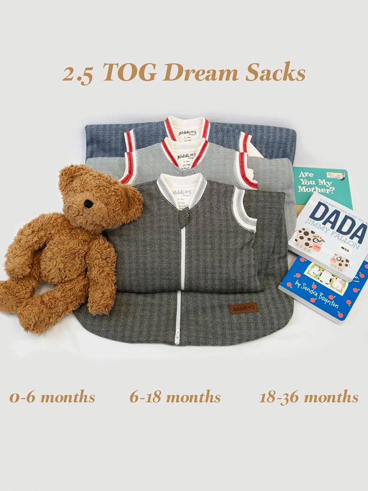Juddlies - 2.5 Tog Dream Sack Baby Sleeping Bag - Bear Black - Organic Cottage Collection - Stylemykid.com