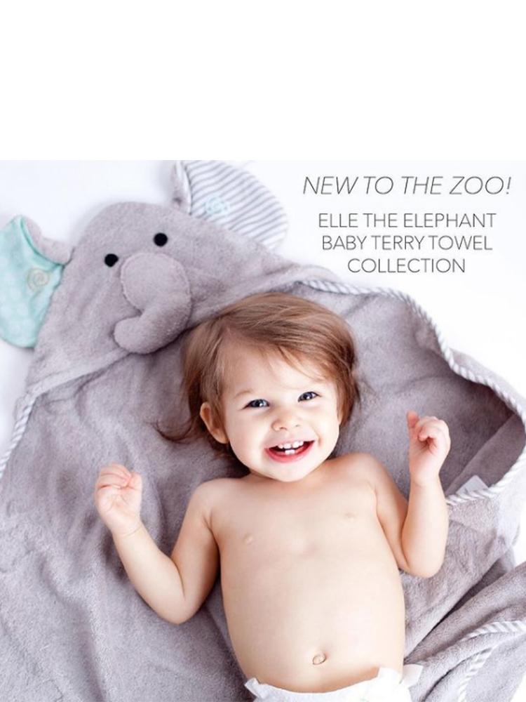 Zoocchini - Animal Cotton Baby Hooded Towels - Ellie the Elephant - 0-2 Years - Stylemykid.com