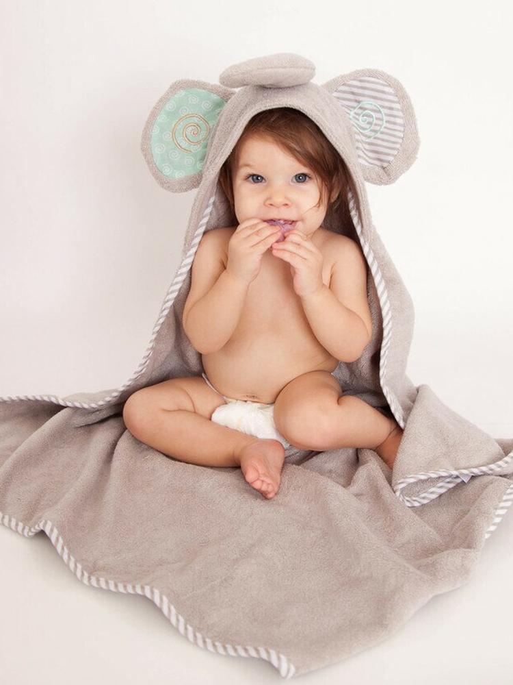 Zoocchini - Animal Cotton Baby Hooded Towels - Ellie the Elephant - 0-2 Years - Stylemykid.com