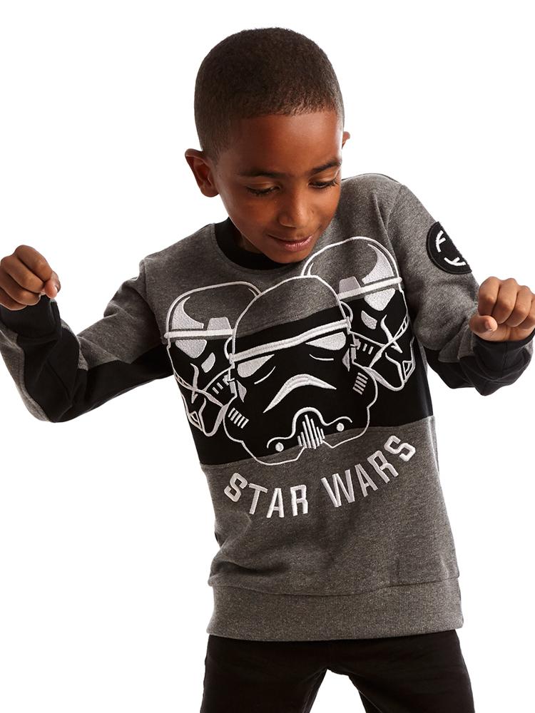 Star Wars Ultimate Stormtrooper Grey, Black and White Sweatshirt - 3 to 7 Years - Stylemykid.com