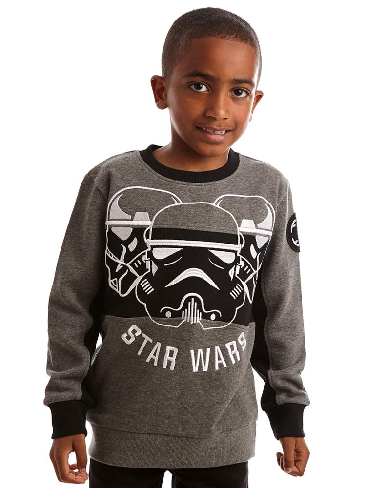 Star Wars Ultimate Stormtrooper Grey, Black and White Sweatshirt - 3 to 7 Years - Stylemykid.com