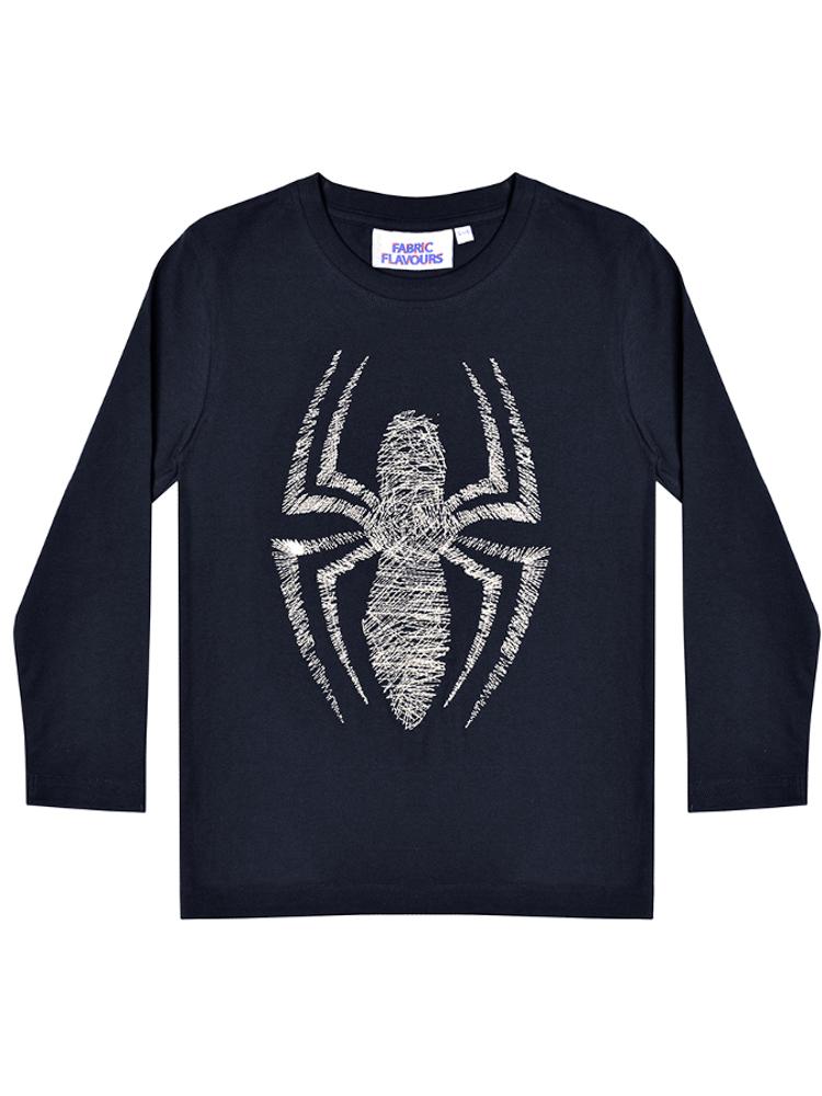 Spider-Man Metallic Spider Embroidery Long Sleeve Top - 3to6Years - Stylemykid.com