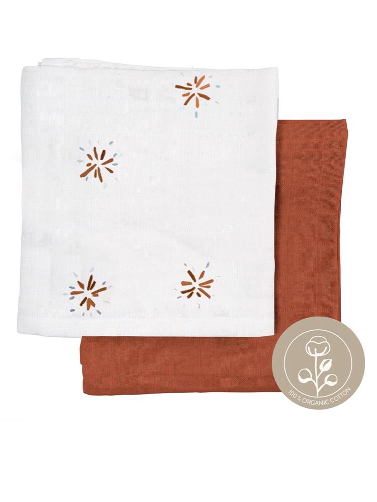 Organic Muslin Cloths For Baby By Fabelab - 2 Pack Dandelion