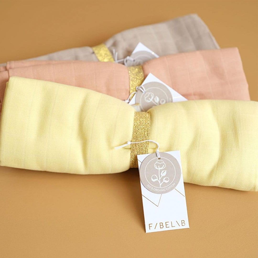 Organic Multiuse Swaddle Wrap For Baby By Fabelab - Extra Large 1.2m Pale Yellow