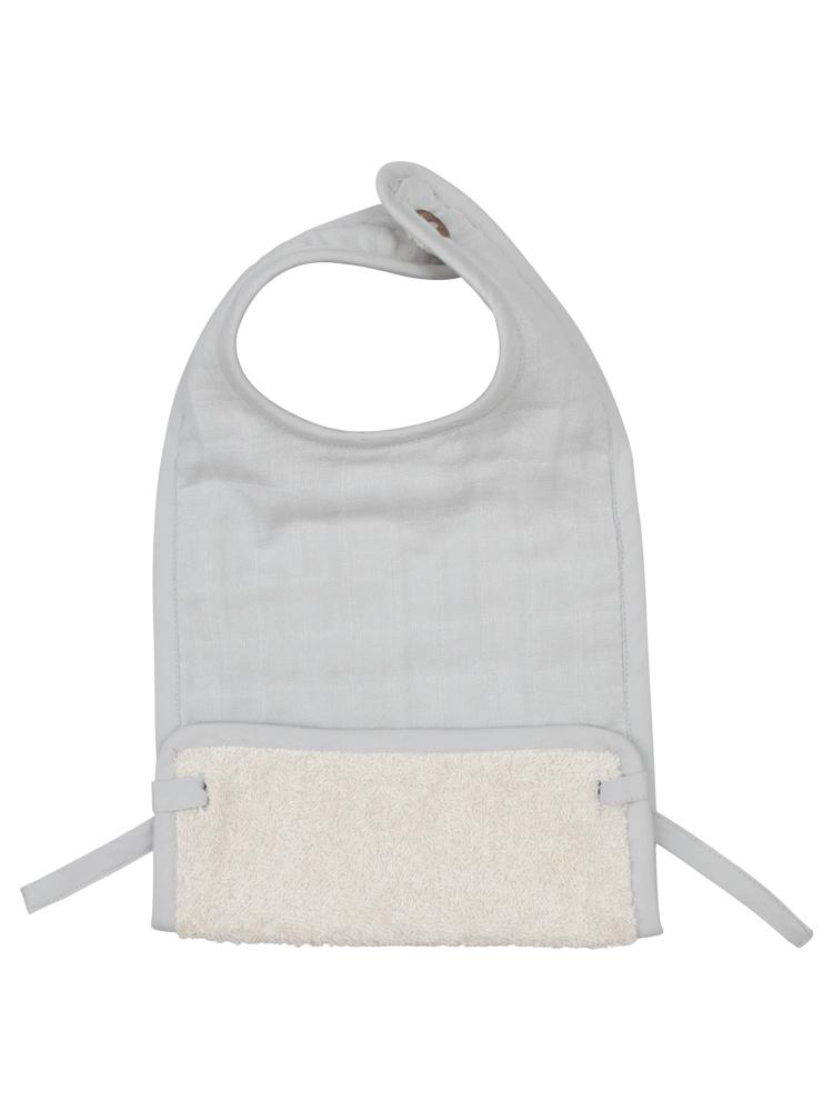 Fabelab - Organic Large Feeding Pocket Bib with Terry Backing - Icy Grey - Stylemykid.com