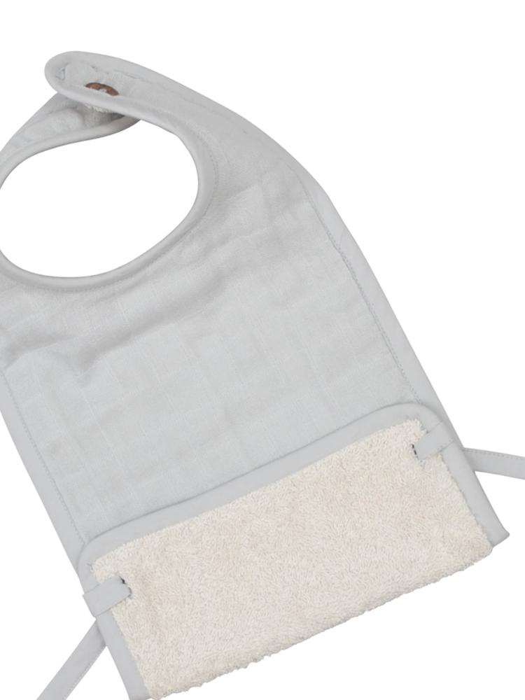 Fabelab - Organic Large Feeding Pocket Bib with Terry Backing - Icy Grey - Stylemykid.com