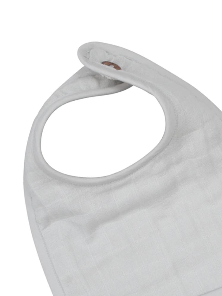 Fabelab - Organic Large Feeding Pocket Bib with Terry Backing - Icy Grey - Stylemykid.com