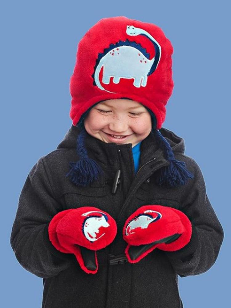 Flapjack Kids - Reversible Winter Hat - Dinosaurs - 6 months to 6 years - Stylemykid.com