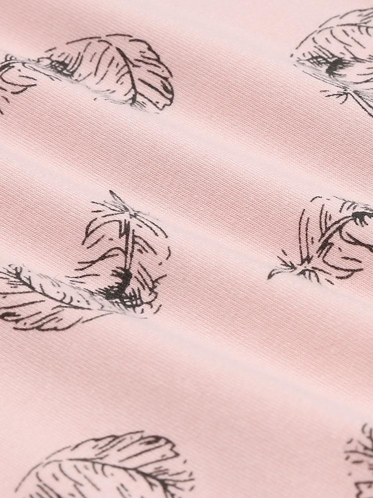 Floating Feathers - Pink Baby Zip Sleepsuit with Hand & Feet Cuffs - Stylemykid.com