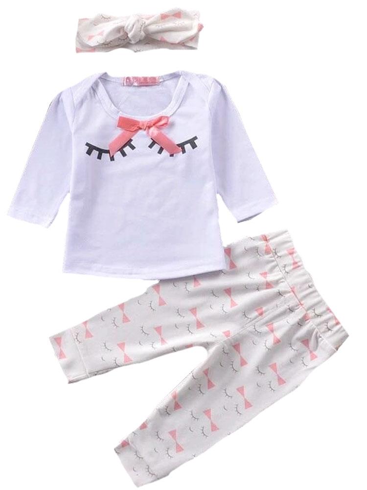 Flutter Lash Set - Eyelashes and Bow 3 Piece Girls Matching Top, Bottoms & Headband Outfit 18 to 24 Months - Stylemykid.com