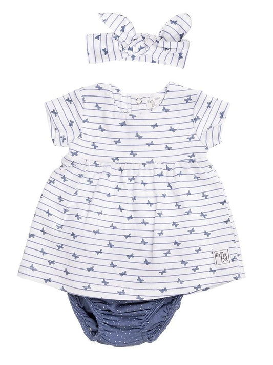 Babybol - Fluttering Butterflies Dress, Knickers & Headband Baby 3 Piece Outfit 9 to 18 Months - Stylemykid.com