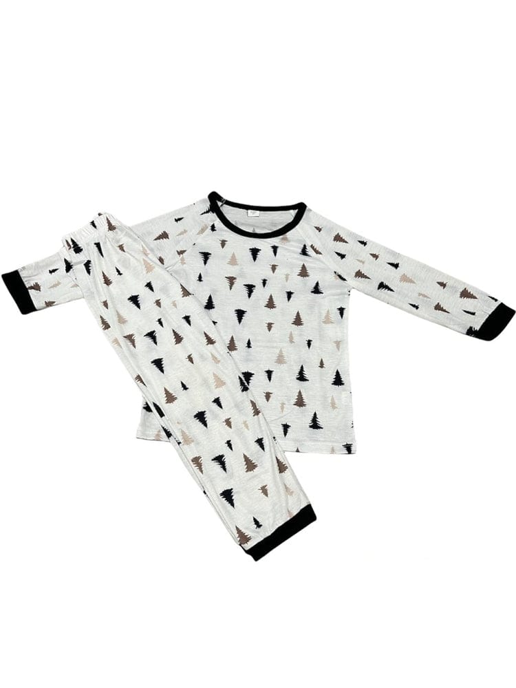 Forest Pine Tree Print Kids Pyjamas - White - Stylemykid.com