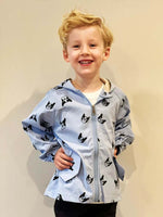 Frenchie Dog Print Baby and Childrens Hooded Jacket - Red 12M to 5Y - Stylemykid.com