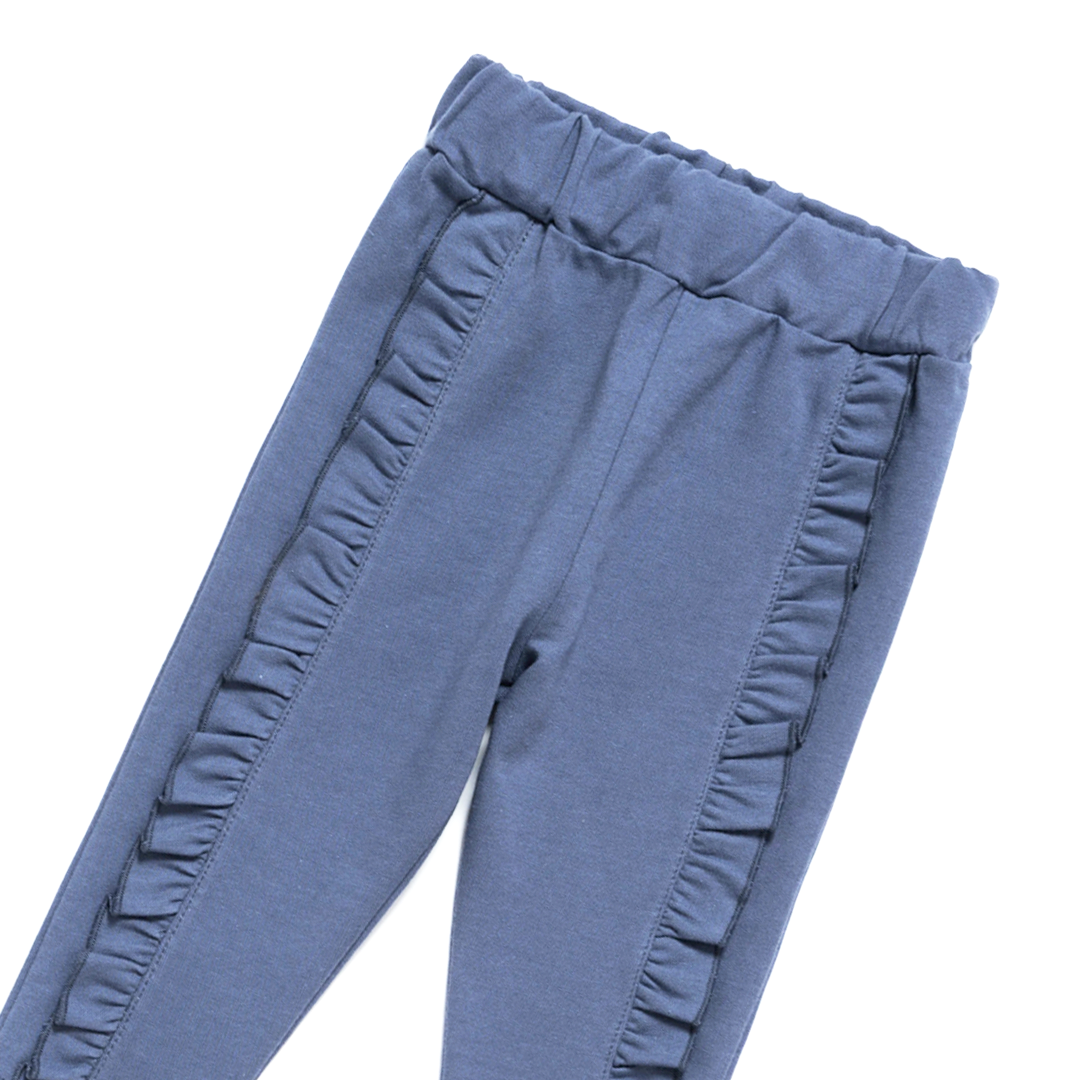 Artie - Frill Leggings - Girls Blue Leggings with Frill Design 3 to 18 months - Stylemykid.com