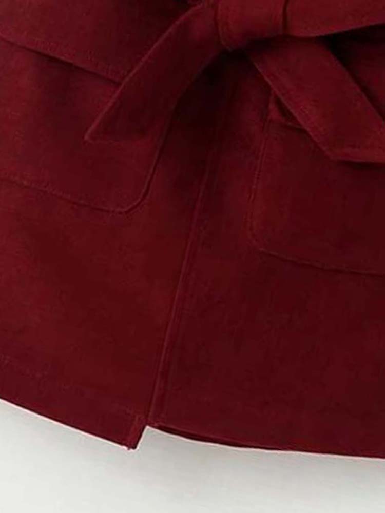 Girls Burgundy Bow Pocket Skirt - 2-6 Years - Stylemykid.com