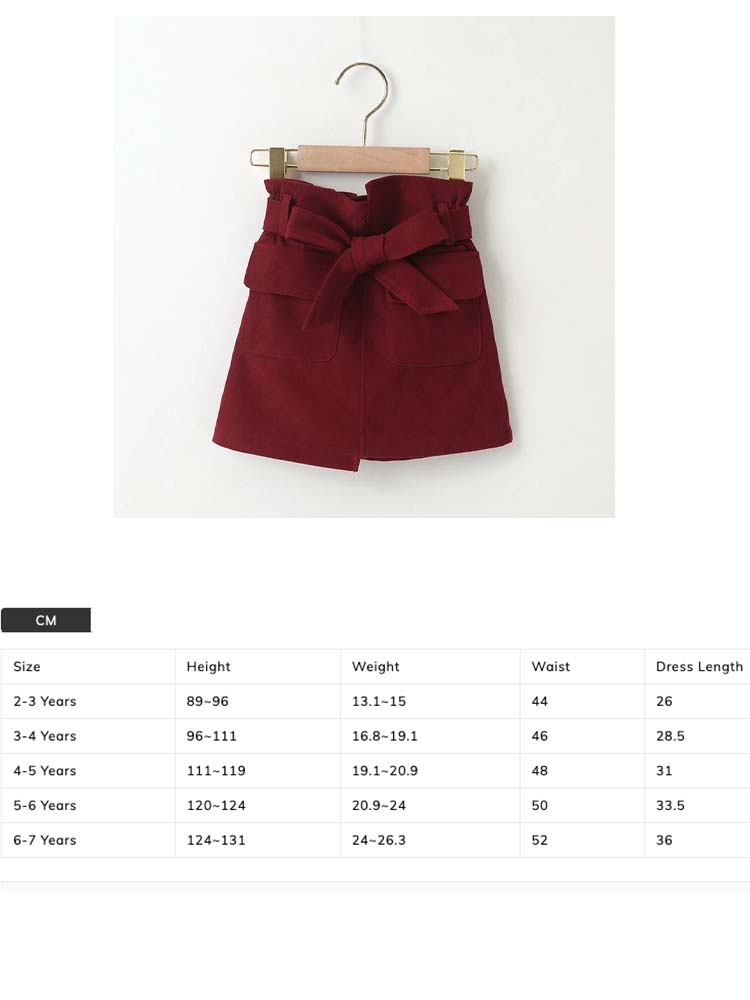 Girls Burgundy Bow Pocket Skirt - 2-6 Years - Stylemykid.com