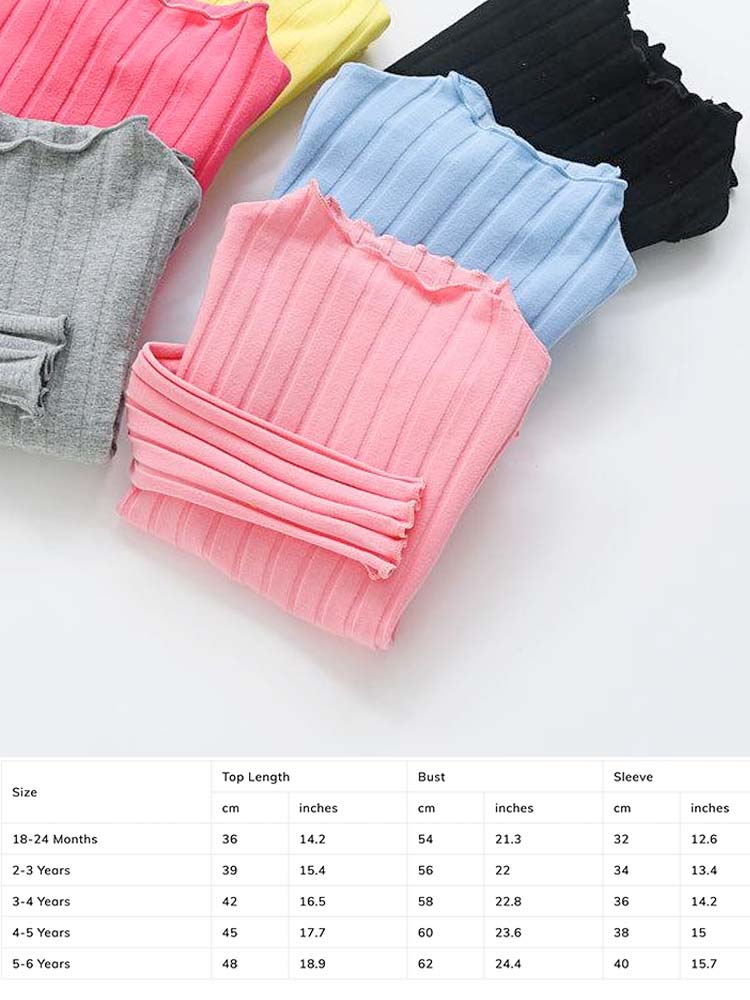 Light Blue Ribbed Long Sleeve Girls Top - 18 Months to 6 Years - Stylemykid.com