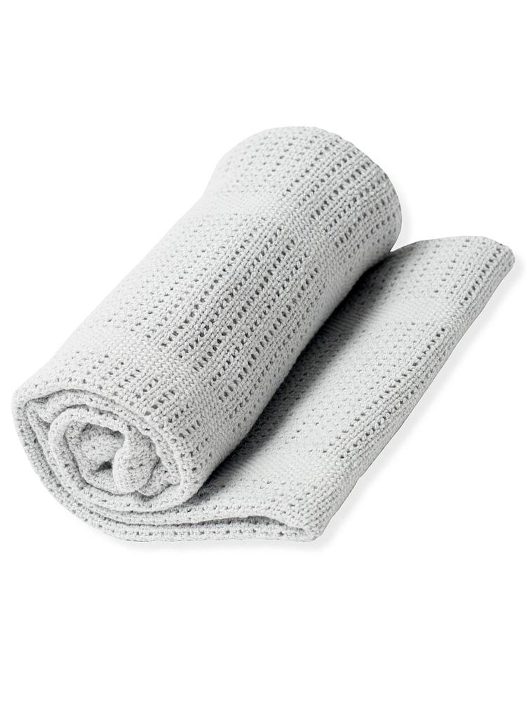 Cellular Blanket For Baby By Lulujo Grey