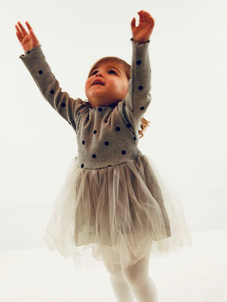 Girls Silver Grey Polka Dot Party Tutu Dress - Stylemykid.com