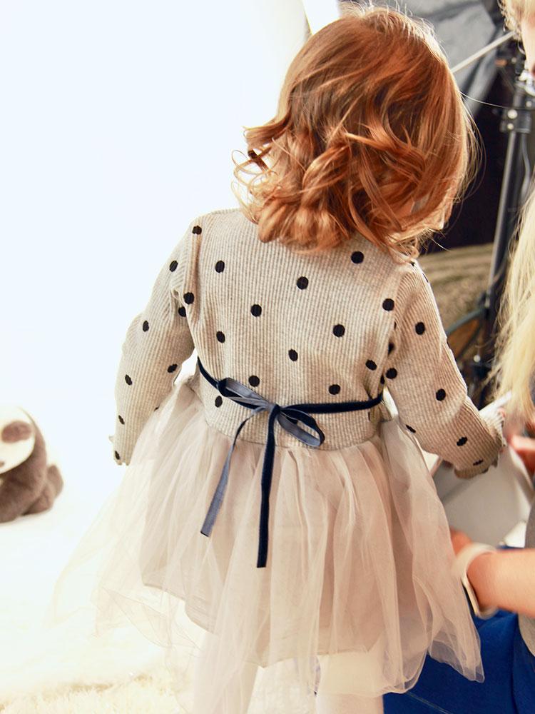 Girls Silver Grey Polka Dot Party Tutu Dress - Stylemykid.com