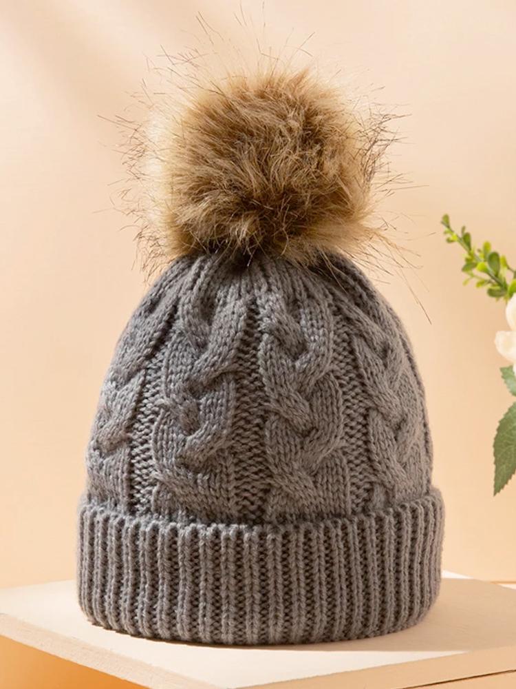 Steel Grey Kids Woollen Bobble Hat - 0-3 Years - Stylemykid.com