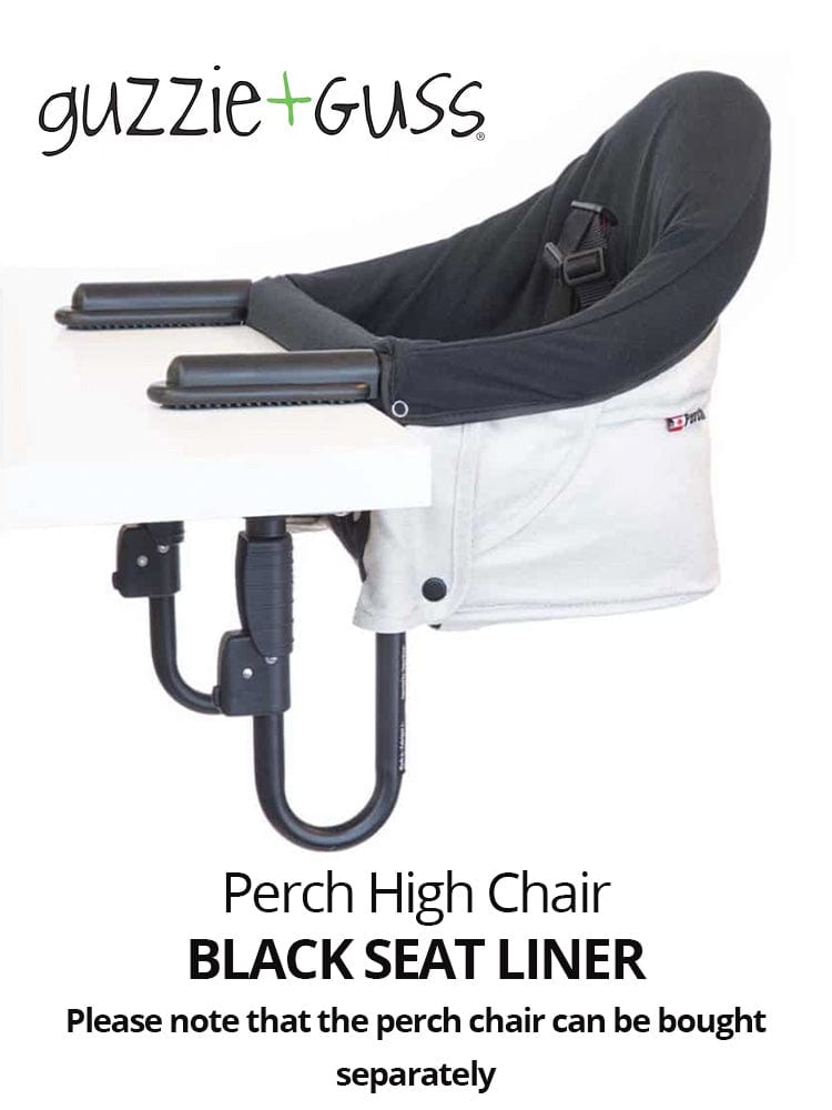 Guzzie & Guss Portable SEAT LINER for Perch High Chair -  Washable Cover for Hook On High Chair in Black - Stylemykid.com