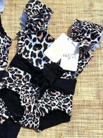 Holy She - Girls Ruffled One Piece Black and White Animal Print Swim Suit - 1 to 6 years - Stylemykid.com