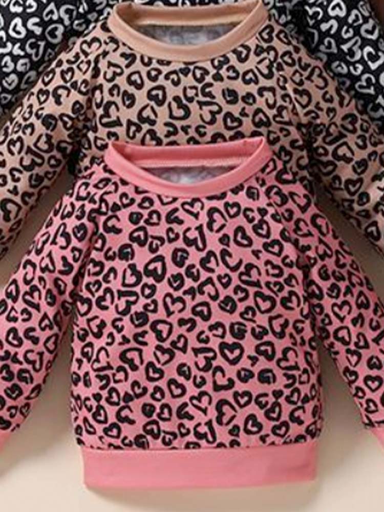 Baby Girl Hot Pink Leopard Hearts Print Top, Joggers & Headband - 3 Piece Outfit - Stylemykid.com