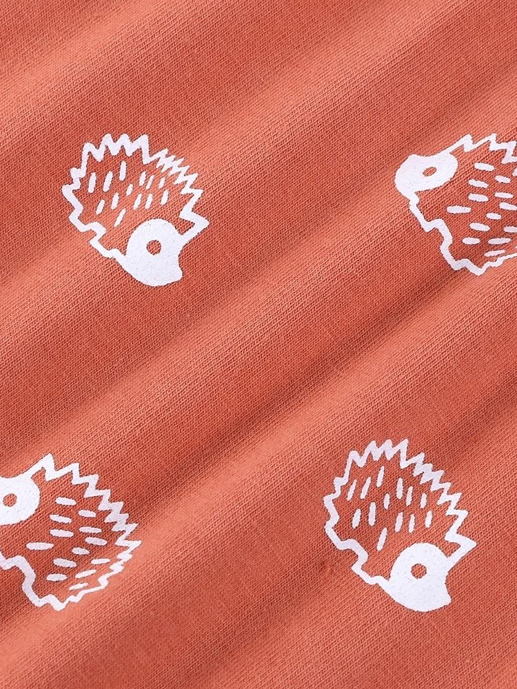 Peach Hedgehog Baby Zip Sleepsuit with Hand & Feet Cuffs (18-24M only) - Stylemykid.com