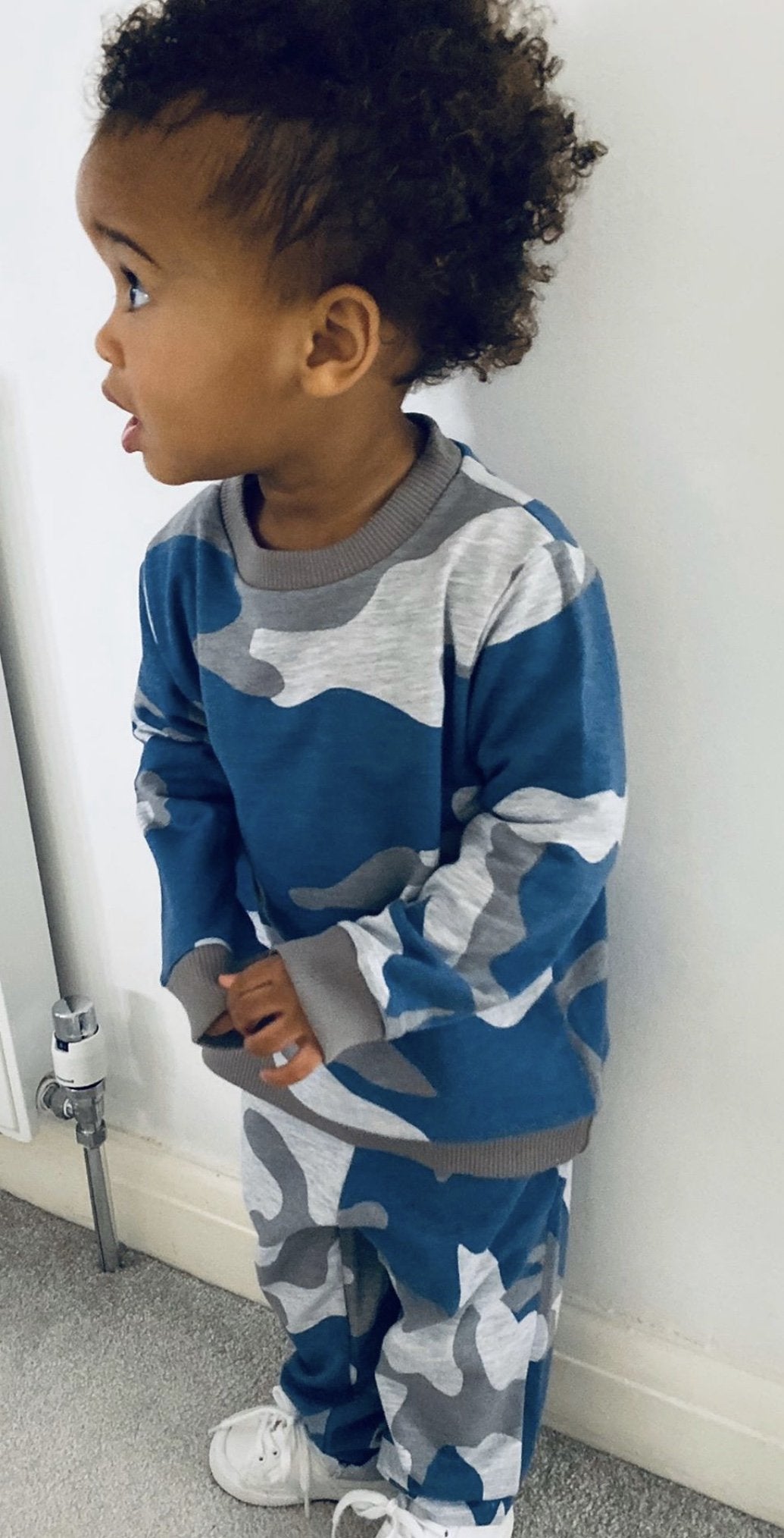 Artie - Camouflage French Terry Joggers in Blue & Grey 3-6M and 9-12M - Stylemykid.com