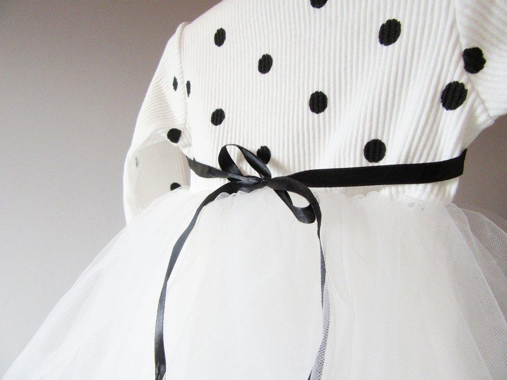 Girls White Polka Dot Party Tutu Dress - 6 to 24 Months - Stylemykid.com