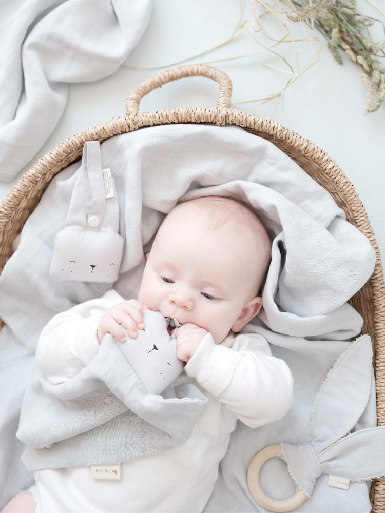 Organic Multiuse Swaddle Wrap For Baby By Fabelab - Extra Large 1.2m Icy Grey