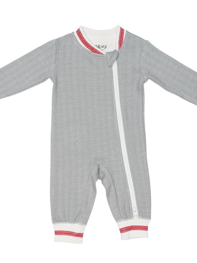 Juddlies - Organic Driftwood Grey Baby Sleepsuit / Playsuit - Cottage Collection - Stylemykid.com