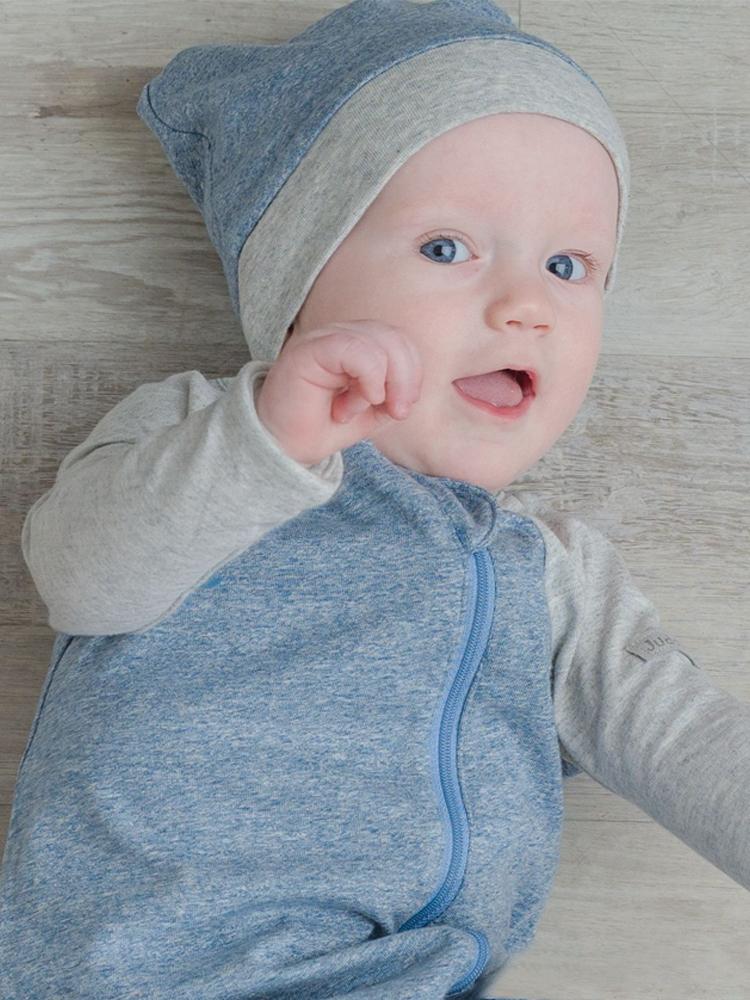 Juddlies - Organic Denim Blue Slouchy Baby Hats - Raglan Collection - Pack of 2 - 0-4M - Stylemykid.com